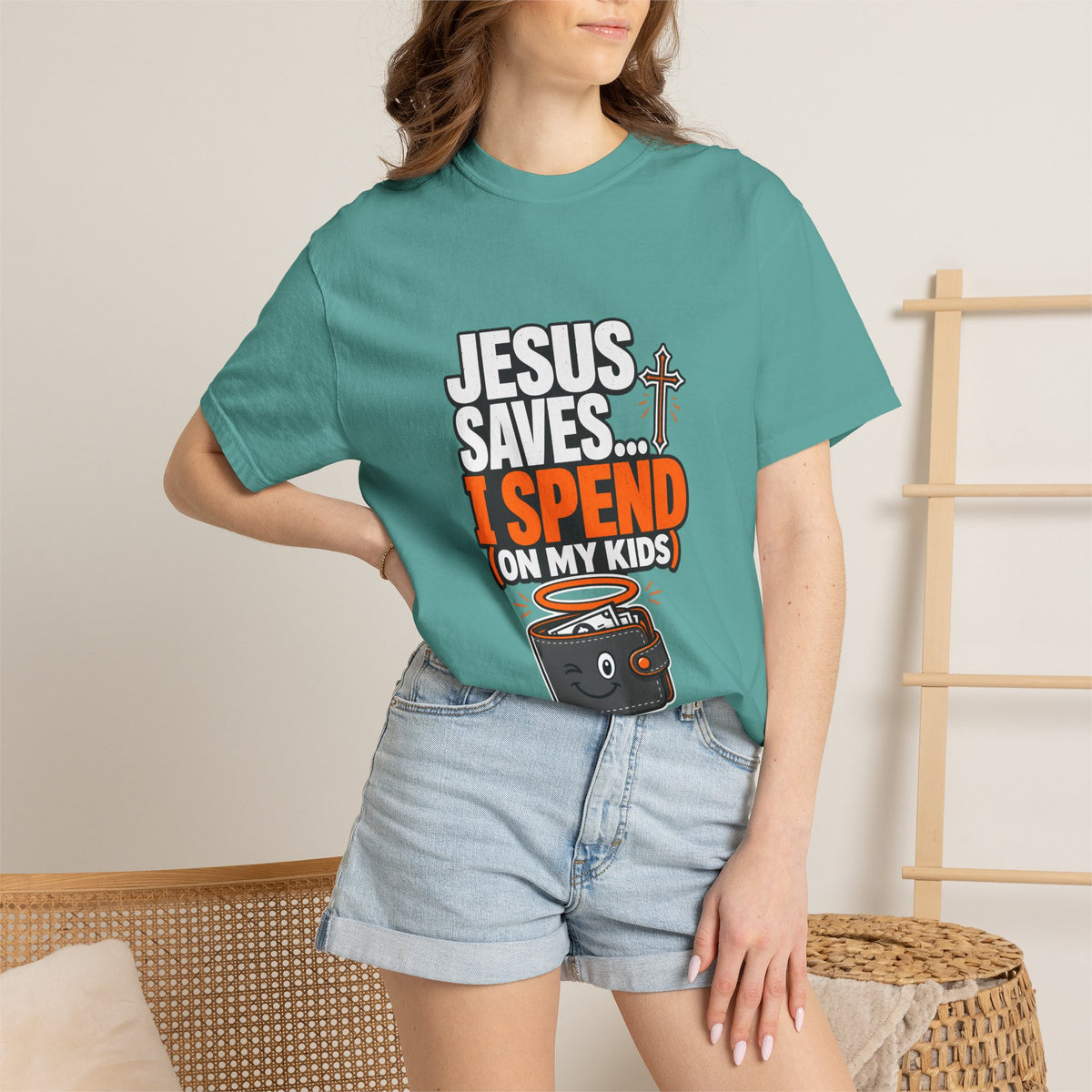 Jesus Saves I Spend On My Kids T-Shirt — Funny Christian Parent Tee - Maxx7Designs