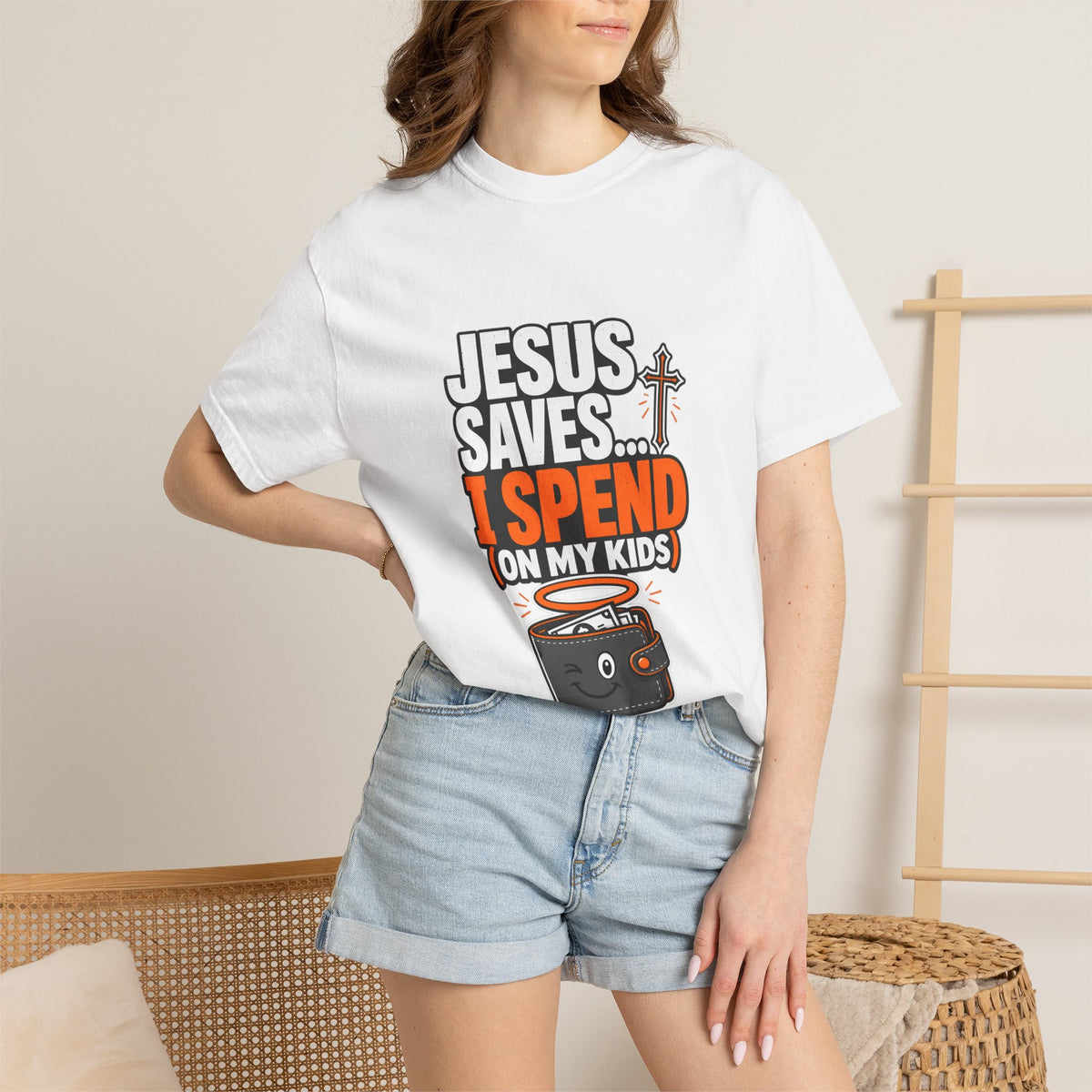 Jesus Saves I Spend On My Kids T-Shirt — Funny Christian Parent Tee - Maxx7Designs