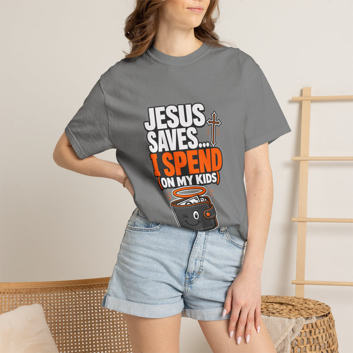Jesus Saves I Spend On My Kids T-Shirt — Funny Christian Parent Tee - Maxx7Designs