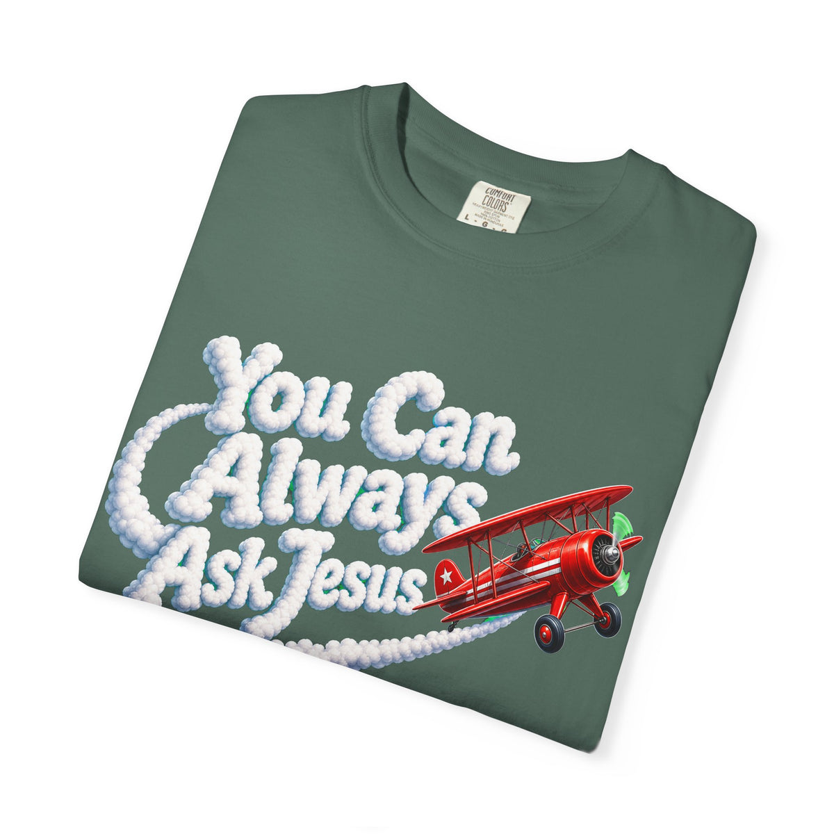 You Can Always Ask Jesus T-Shirt — Retro Biplane Skywriting Christian Tee - Maxx7Designs