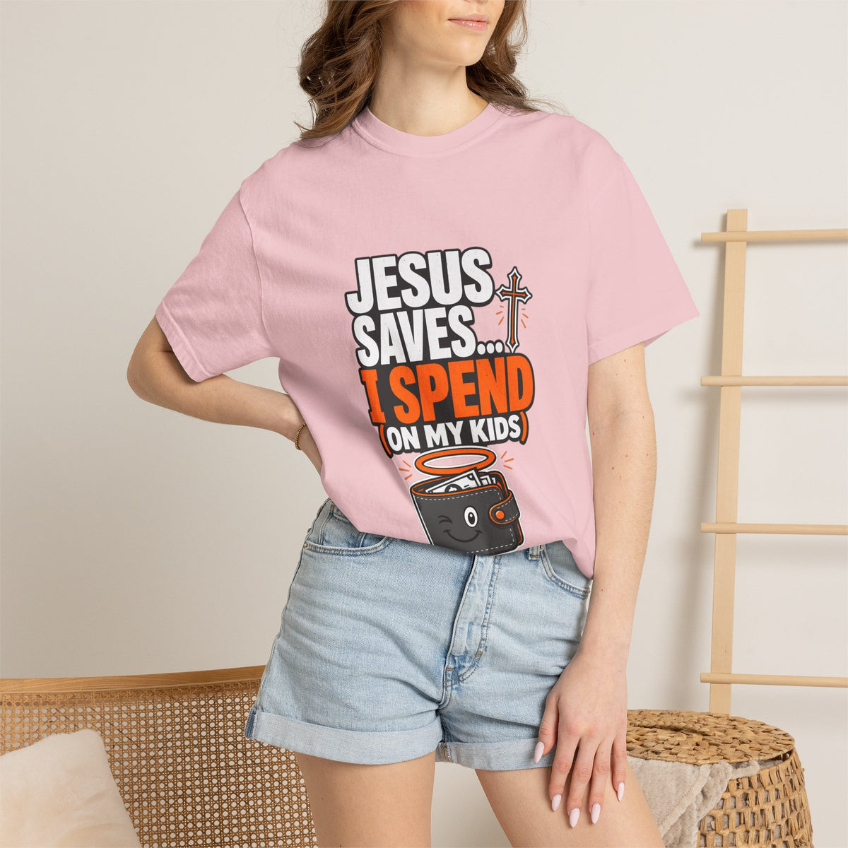 Jesus Saves I Spend On My Kids T-Shirt — Funny Christian Parent Tee - Maxx7Designs