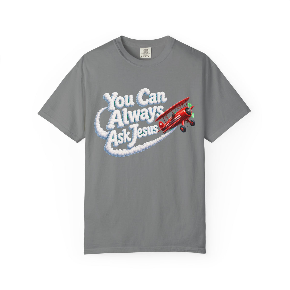 You Can Always Ask Jesus T-Shirt — Retro Biplane Skywriting Christian Tee - Maxx7Designs