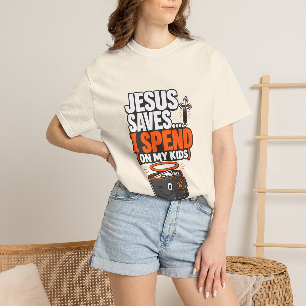 Jesus Saves I Spend On My Kids T-Shirt — Funny Christian Parent Tee - Maxx7Designs