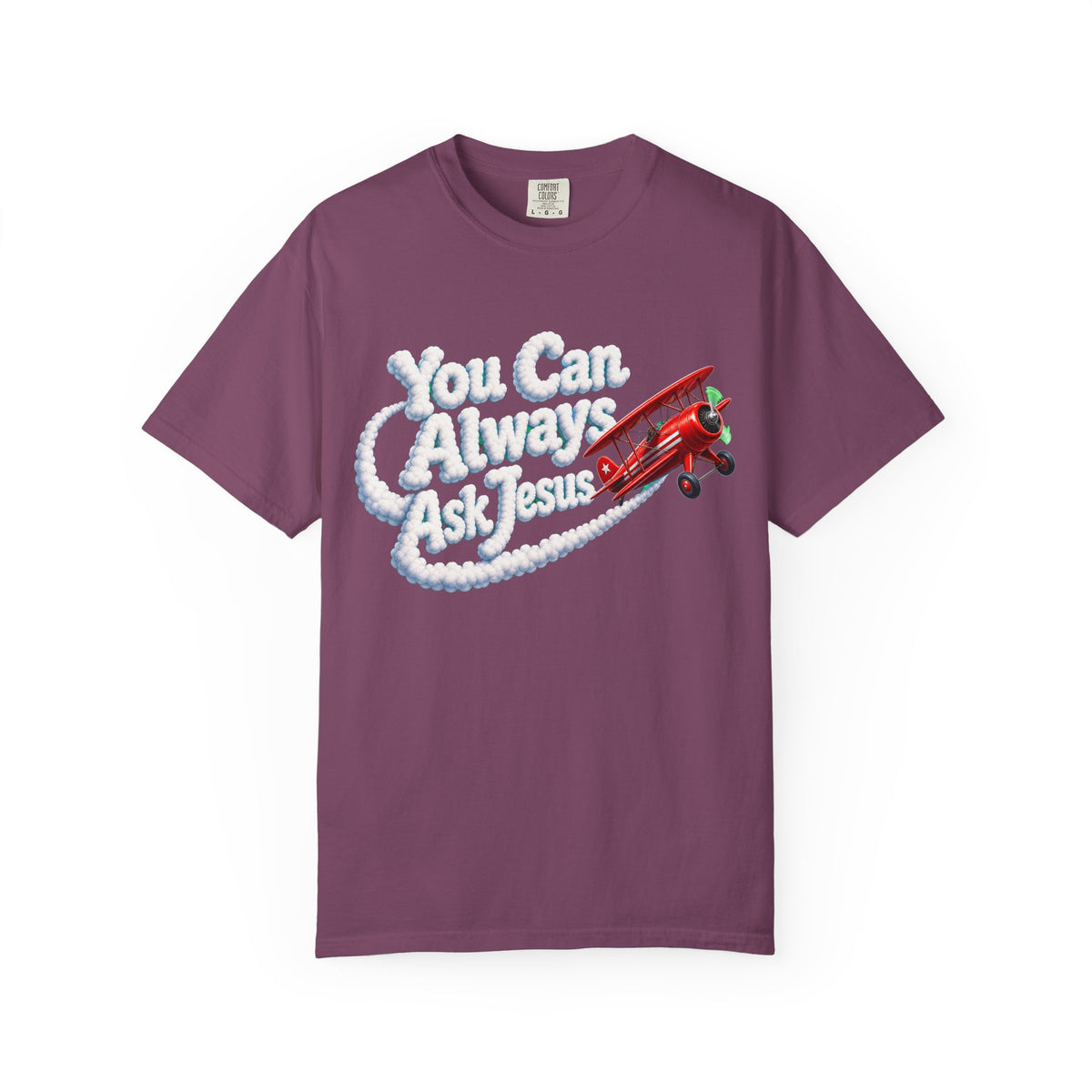 You Can Always Ask Jesus T-Shirt — Retro Biplane Skywriting Christian Tee - Maxx7Designs