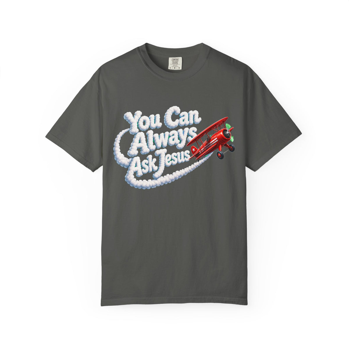 You Can Always Ask Jesus T-Shirt — Retro Biplane Skywriting Christian Tee - Maxx7Designs