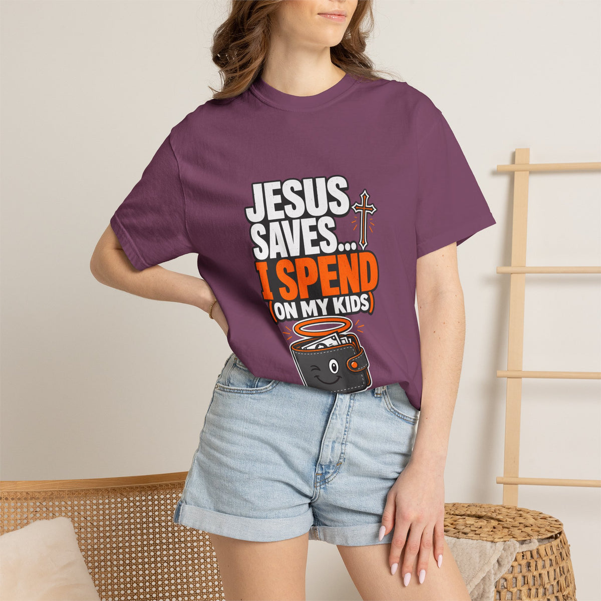 Jesus Saves I Spend On My Kids T-Shirt — Funny Christian Parent Tee - Maxx7Designs