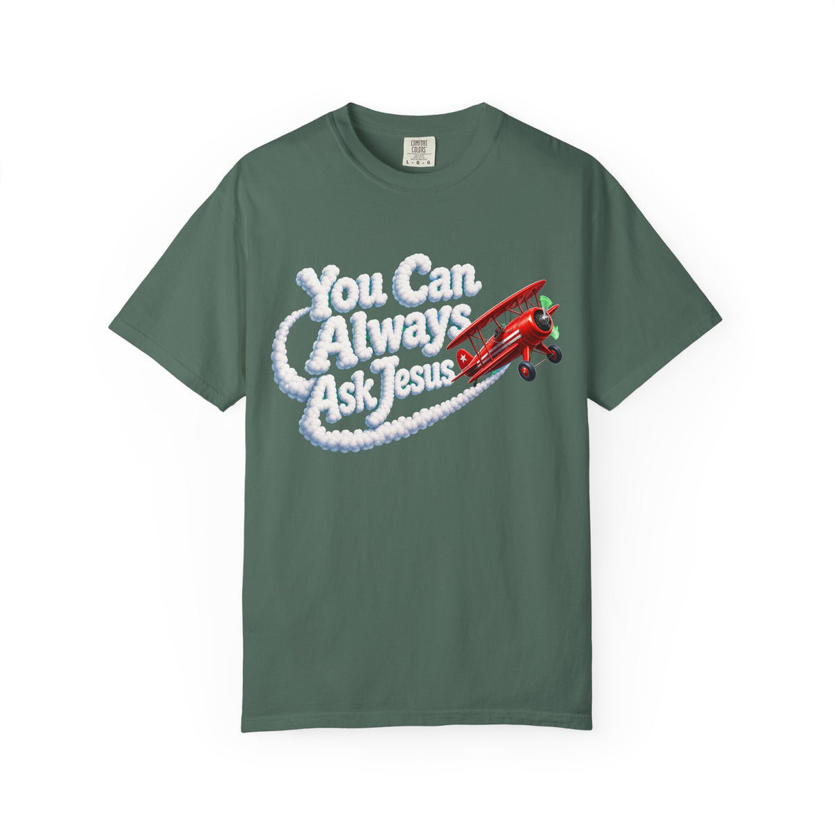 You Can Always Ask Jesus T-Shirt — Retro Biplane Skywriting Christian Tee - Maxx7Designs