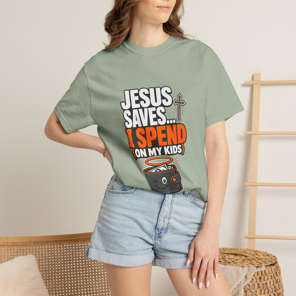 Jesus Saves I Spend On My Kids T-Shirt — Funny Christian Parent Tee - Maxx7Designs