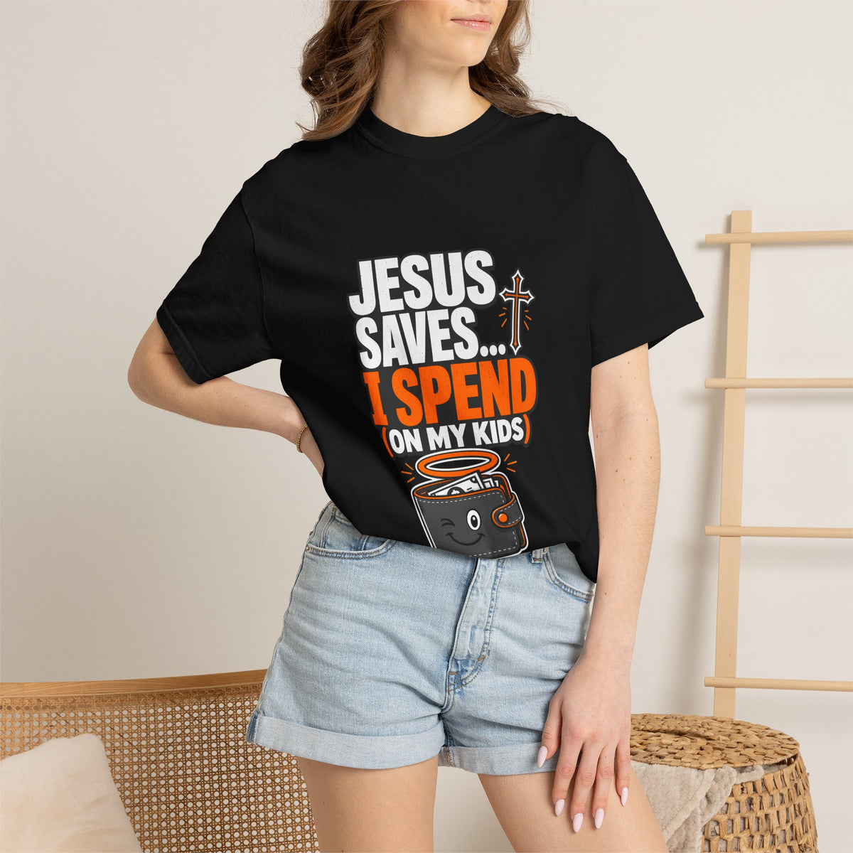 Jesus Saves I Spend On My Kids T-Shirt — Funny Christian Parent Tee - Maxx7Designs