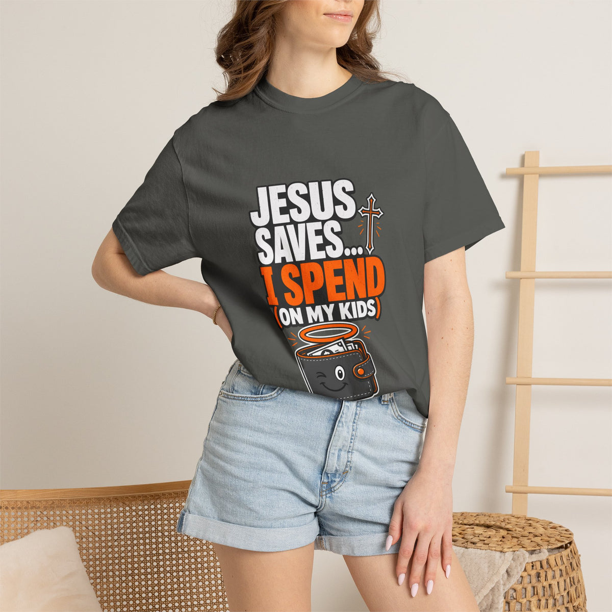 Jesus Saves I Spend On My Kids T-Shirt — Funny Christian Parent Tee - Maxx7Designs