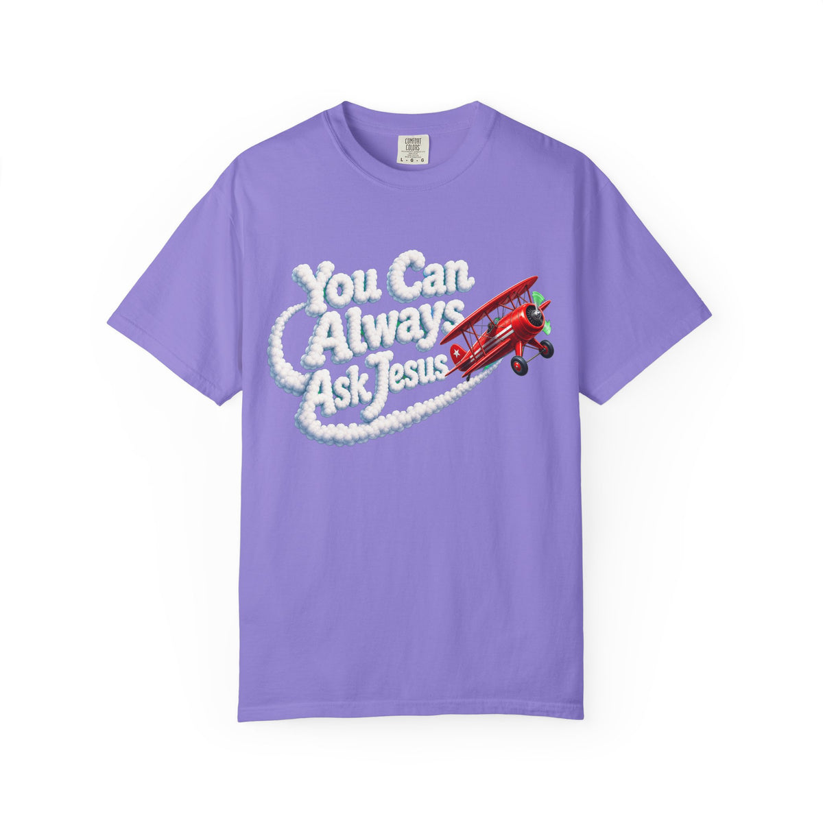 You Can Always Ask Jesus T-Shirt — Retro Biplane Skywriting Christian Tee - Maxx7Designs
