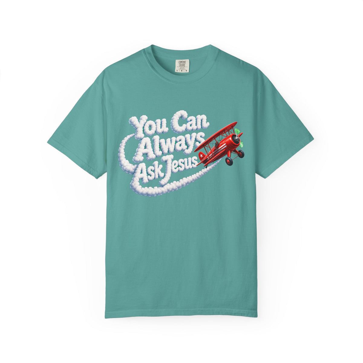 You Can Always Ask Jesus T-Shirt — Retro Biplane Skywriting Christian Tee - Maxx7Designs