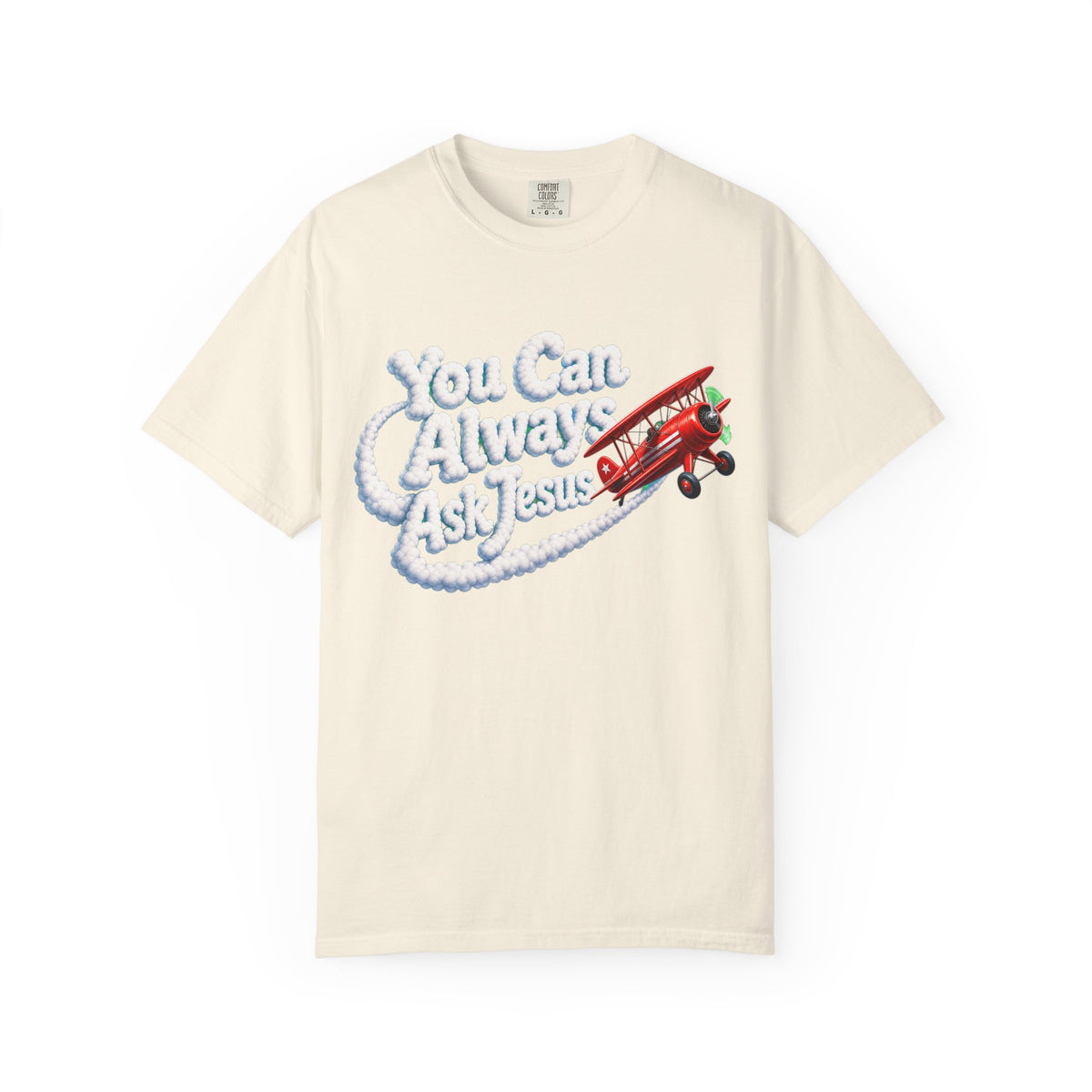You Can Always Ask Jesus T-Shirt — Retro Biplane Skywriting Christian Tee - Maxx7Designs