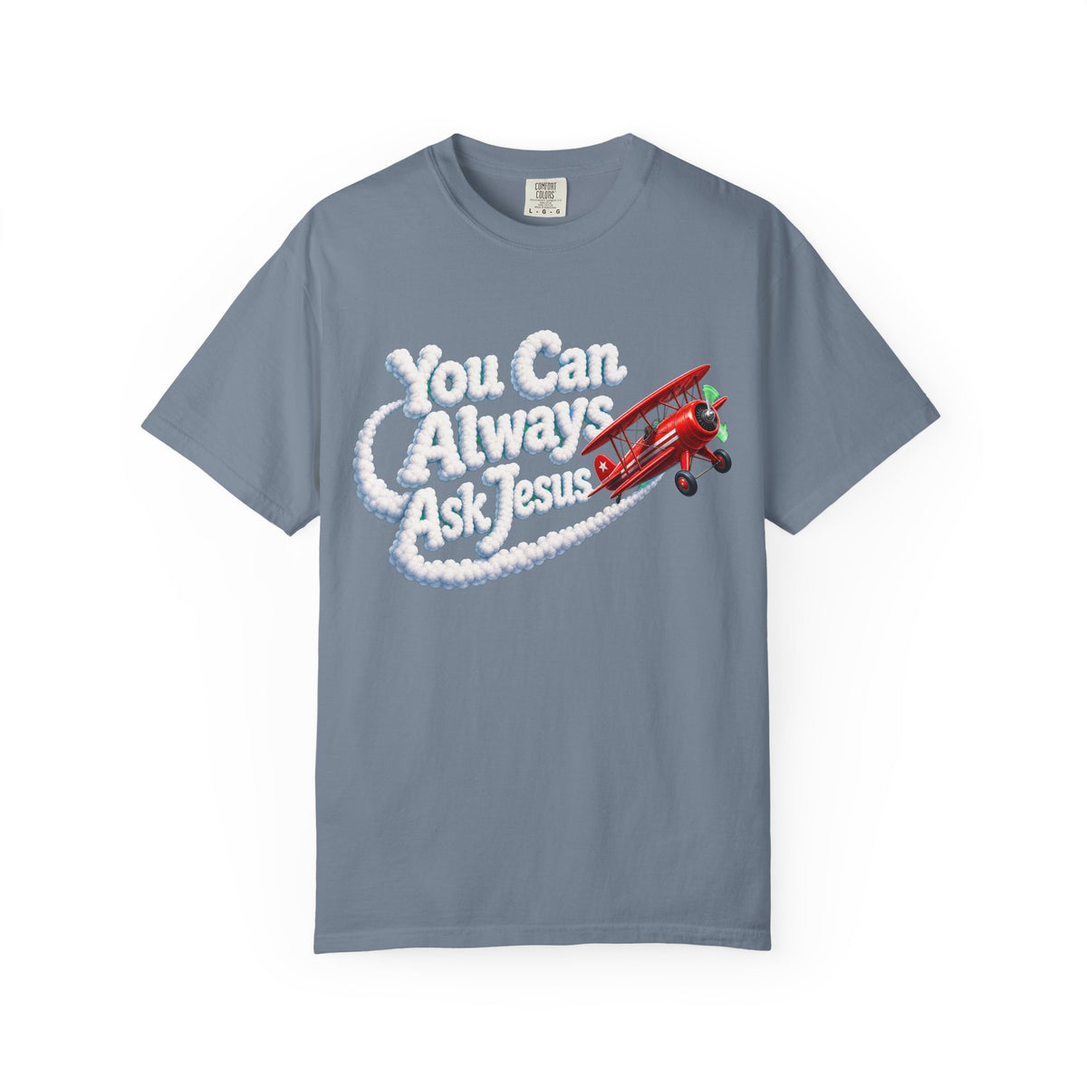 You Can Always Ask Jesus T-Shirt — Retro Biplane Skywriting Christian Tee - Maxx7Designs