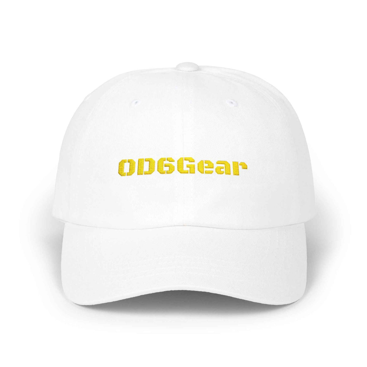 OD6Gear embroidered logo Dad Cap | white adjustable baseball hat