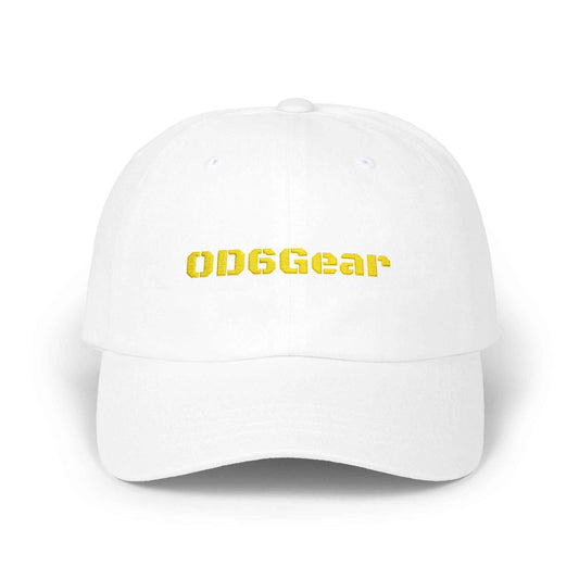 OD6Gear embroidered logo Dad Cap | white adjustable baseball hat