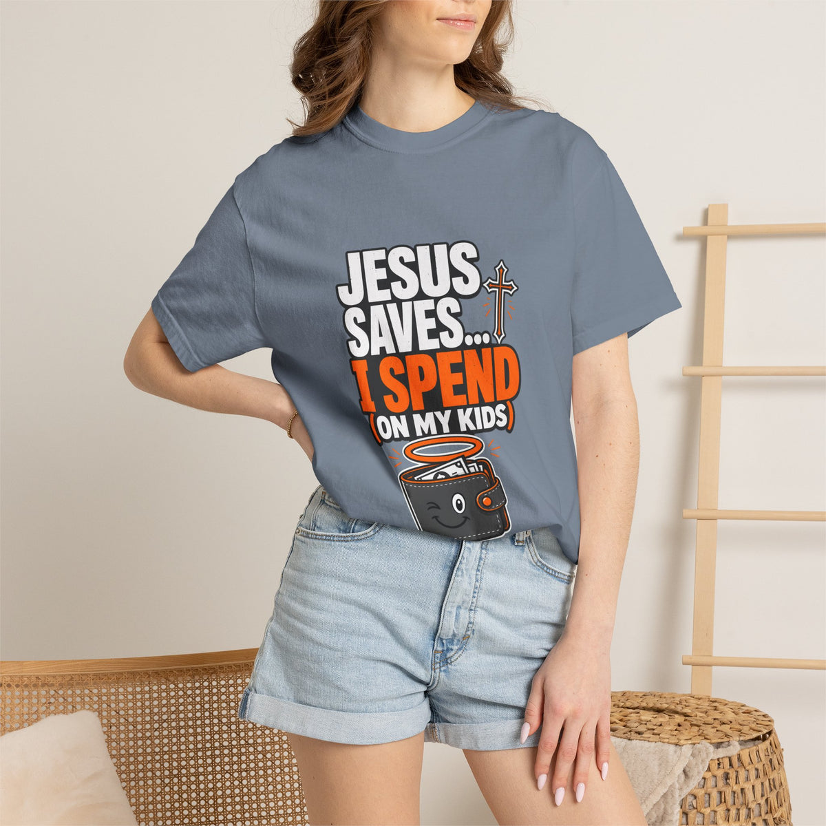 Jesus Saves I Spend On My Kids T-Shirt — Funny Christian Parent Tee - Maxx7Designs