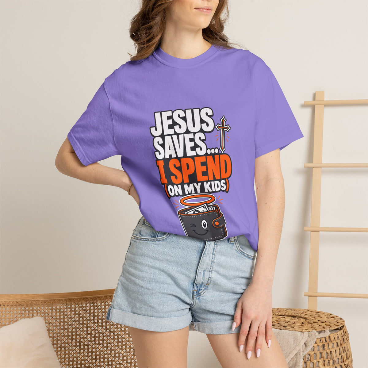 Jesus Saves I Spend On My Kids T-Shirt — Funny Christian Parent Tee - Maxx7Designs