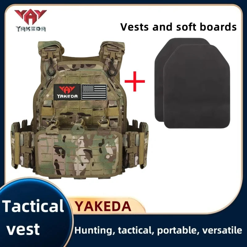 YAKEDA Tactical Vest 6094 Fast detachable light laser cut outdoor hunting black gear carry vest of high quality 1000D nylon - Maxx7Designs