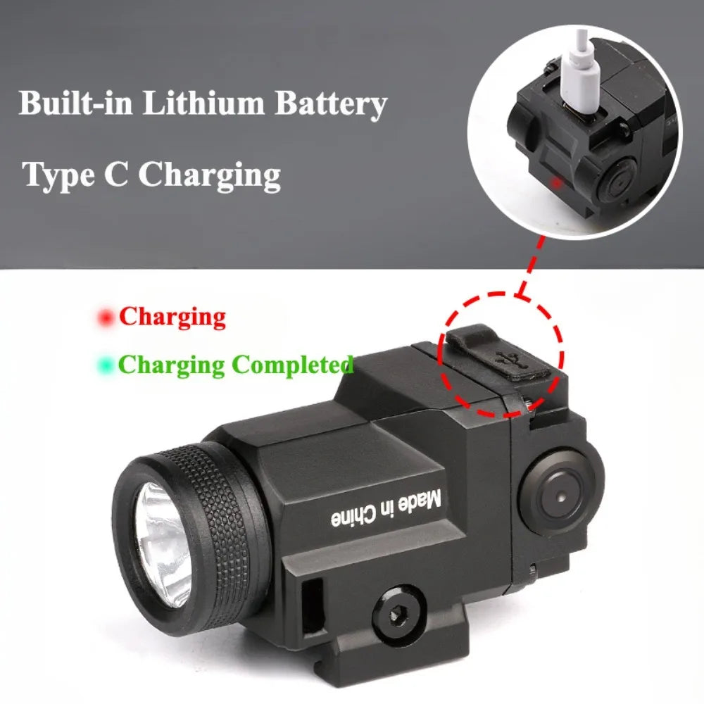 Tactical Metal Pistol Light 800 Lumen Airsoft Light Fit 20mm Picatinny Rail Mounted Powerful Strobe Handgun Flashlight