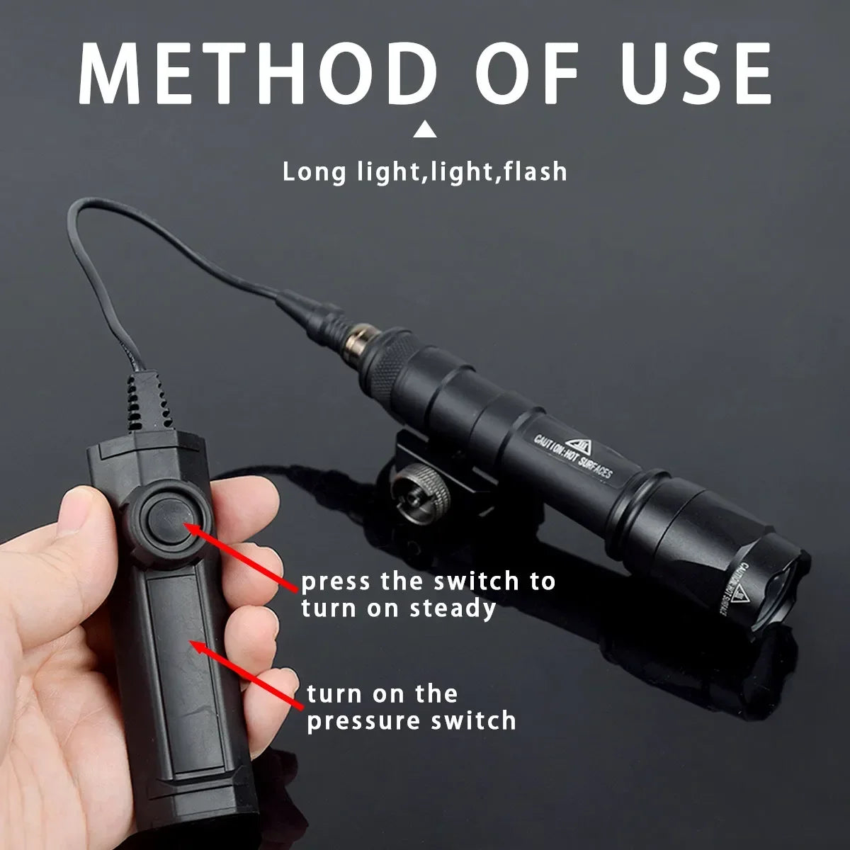 Tactical Surefire M600 M300 Airsoft Flashlight Dual Pressure Switch LED White Lamp 20mm Rail Scout Light for AR15 Hunting