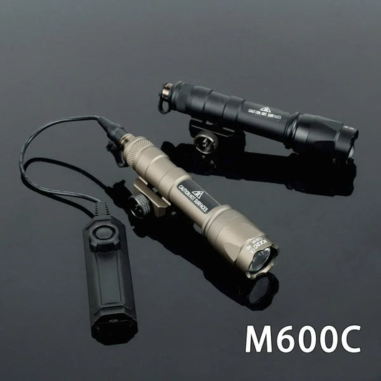 Tactical Surefire M600 M300 Airsoft Flashlight Dual Pressure Switch LED White Lamp 20mm Rail Scout Light for AR15 Hunting