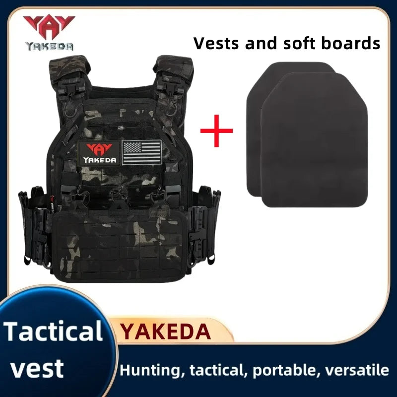 YAKEDA Tactical Vest 6094 Fast detachable light laser cut outdoor hunting black gear carry vest of high quality 1000D nylon - Maxx7Designs