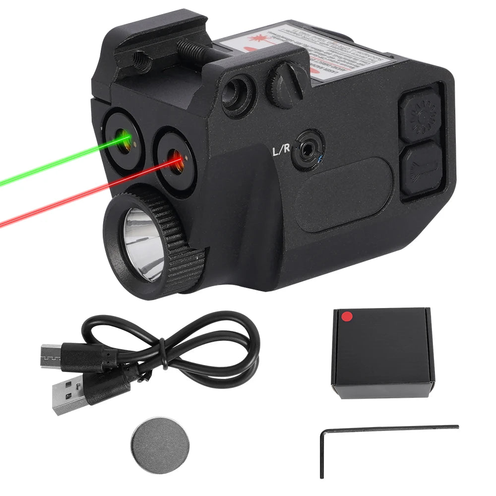 1077 Dual Laser Sight, Laser Pointer, USB Rechargeable, 20mm Picatinny Rail