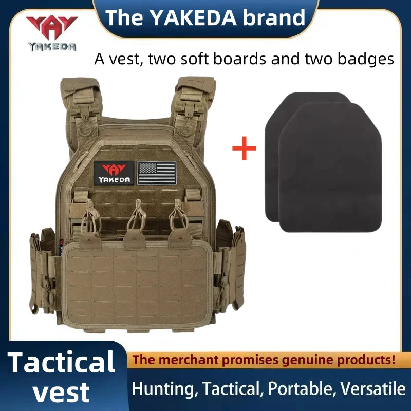 YAKEDA Tactical Vest 6094 Fast detachable light laser cut outdoor hunting black gear carry vest of high quality 1000D nylon - Maxx7Designs