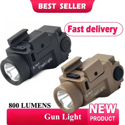 Tactical Metal Pistol Light 800 Lumen Airsoft Light Fit 20mm Picatinny Rail Mounted Powerful Strobe Handgun Flashlight