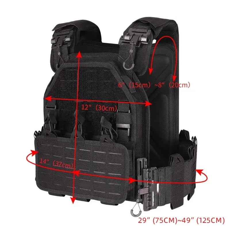 YAKEDA Tactical Vest 6094 Fast detachable light laser cut outdoor hunting black gear carry vest of high quality 1000D nylon - Maxx7Designs