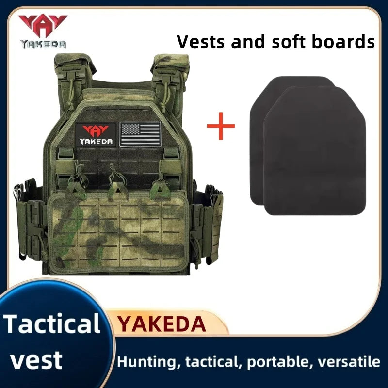 YAKEDA Tactical Vest 6094 Fast detachable light laser cut outdoor hunting black gear carry vest of high quality 1000D nylon - Maxx7Designs
