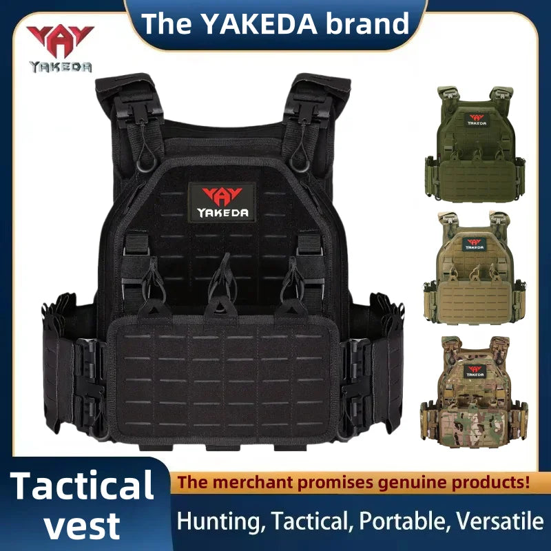 YAKEDA Tactical Vest 6094 Fast detachable light laser cut outdoor hunting black gear carry vest of high quality 1000D nylon - Maxx7Designs