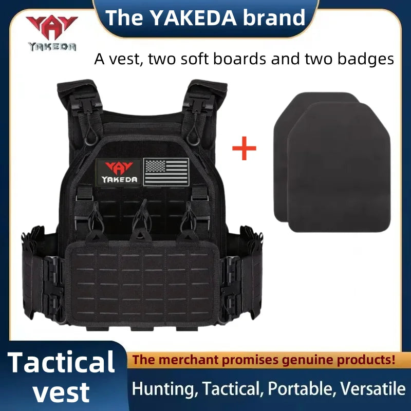 YAKEDA Tactical Vest 6094 Fast detachable light laser cut outdoor hunting black gear carry vest of high quality 1000D nylon - Maxx7Designs