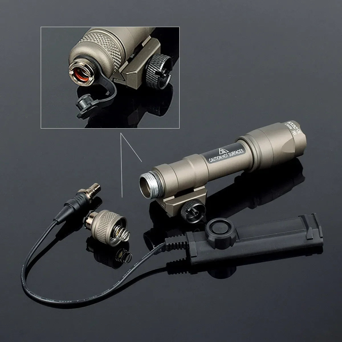 Tactical Surefire M600 M300 Airsoft Flashlight Dual Pressure Switch LED White Lamp 20mm Rail Scout Light for AR15 Hunting