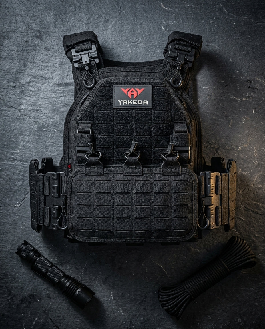 YAKEDA Tactical Vest 6094 Fast detachable light laser cut outdoor hunting black gear carry vest of high quality 1000D nylon - Maxx7Designs